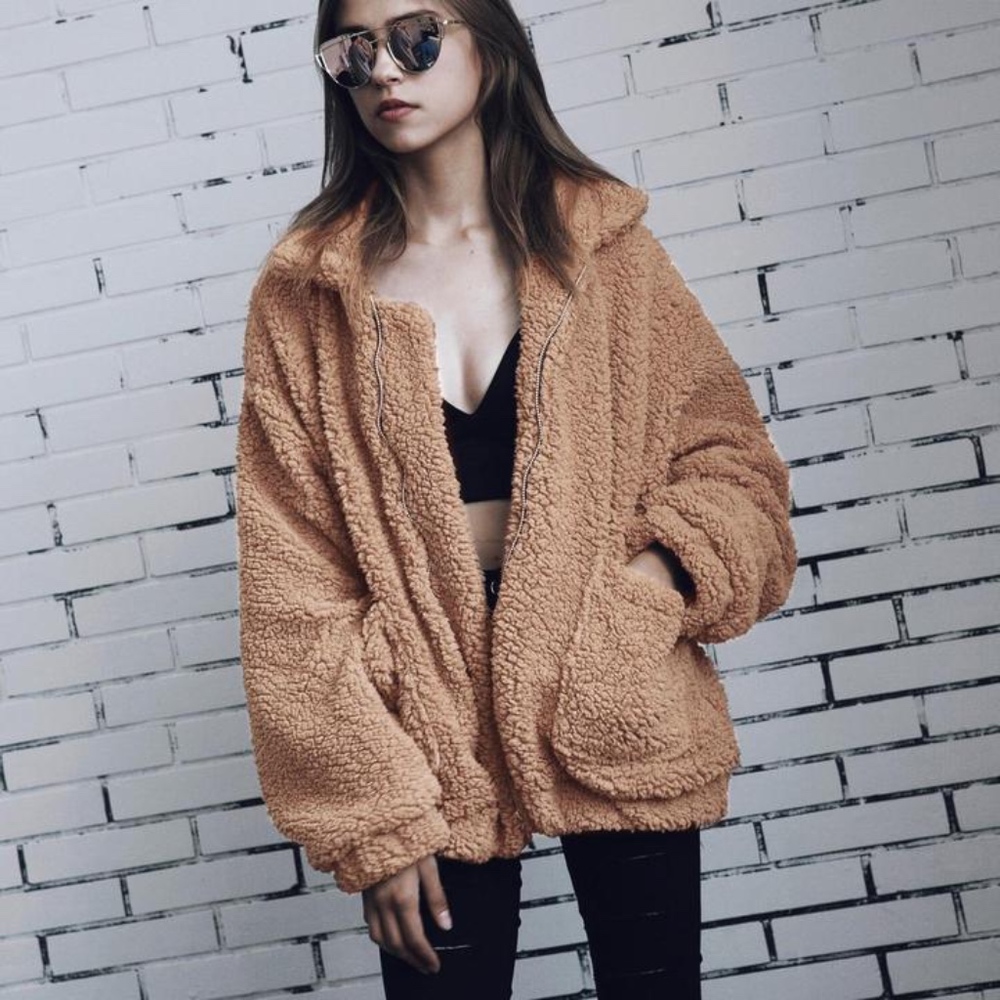 AfterAmour Fuzzy Bomber Jacket
